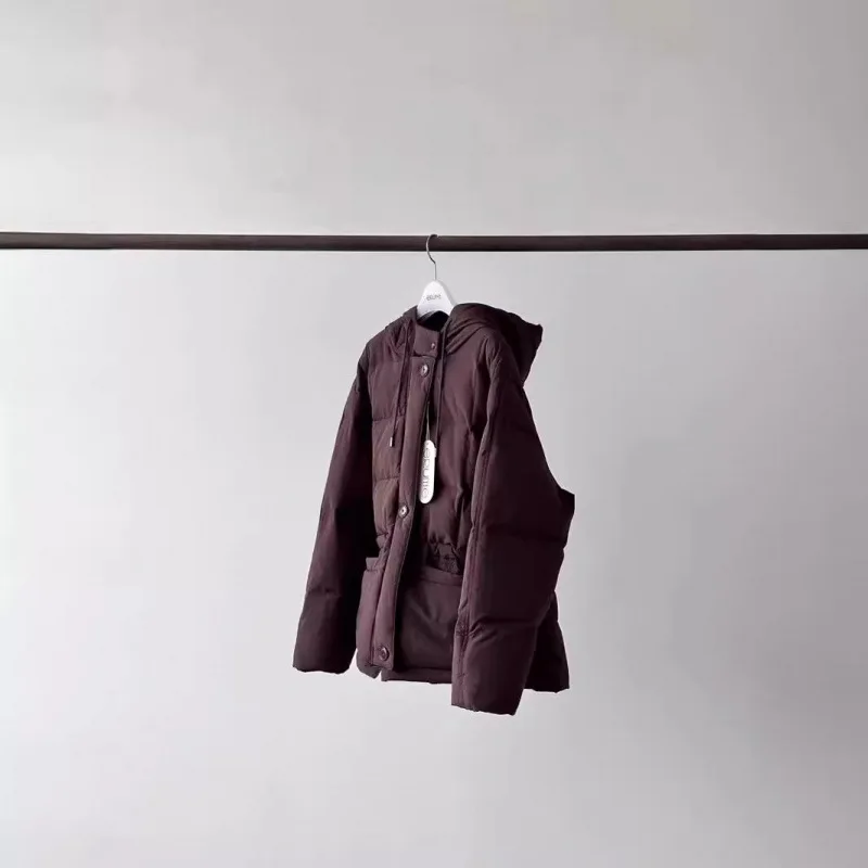 ERUME Dongda Gate 2023 Nieuwe Faion Thiened Winter Ganzendons Jaet Damesjas Capuchon Taille-Knipperende Ritssluiting Katoen