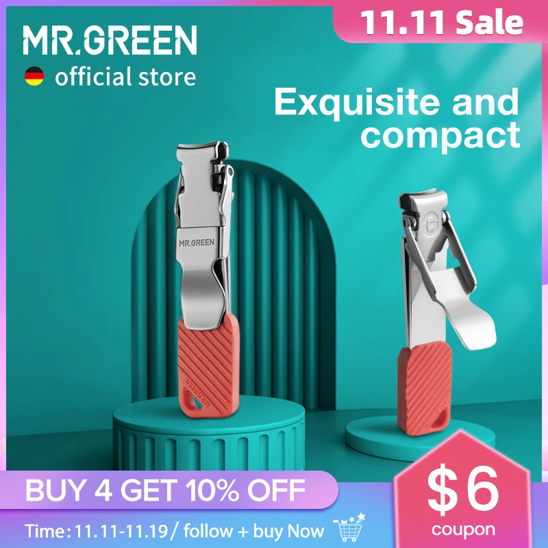 

MR.GREEN Compact Nail Clippers Foldable Nail Cutters Manicure Tools Portable Fingernail Clipper With Key Chain Nail Scissors