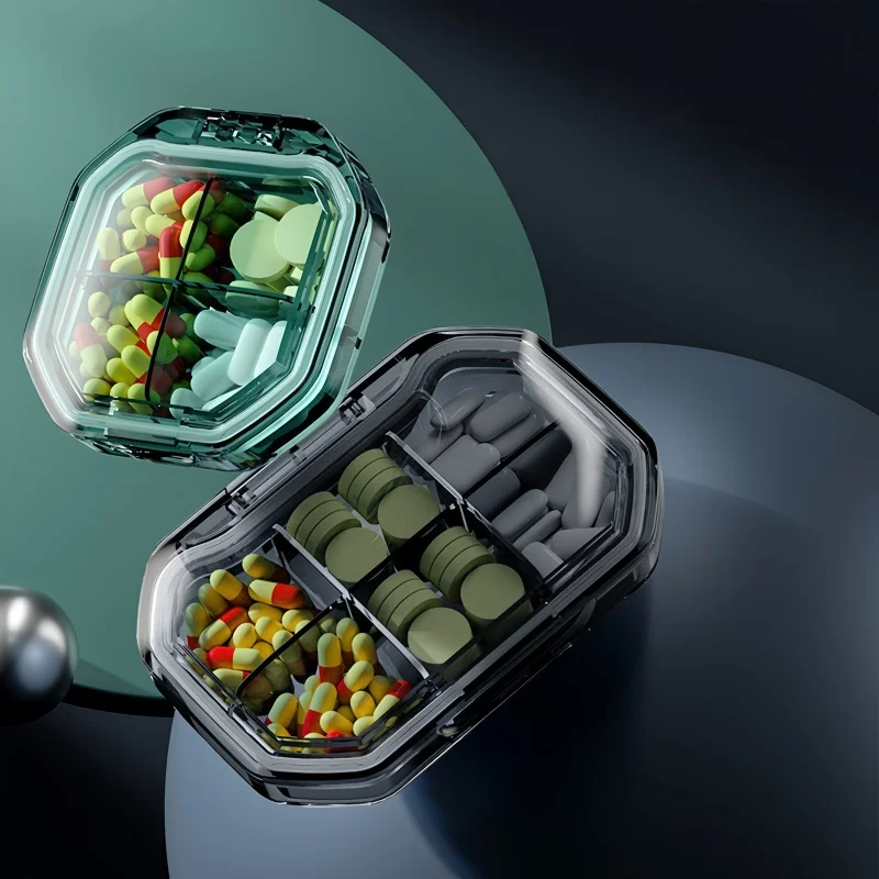 Multi-compartment Portable Transparent Waterproof Sealed Medicine Box Pill Tablet Storage Organizer Case