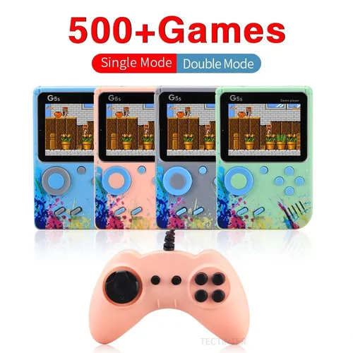 Mini consola de videojuegos G5S de 2,4 pulgadas, mando de juegos portátil Retro para TV, 500 juegos integrados, salida AV, compatible con 2 jugadores