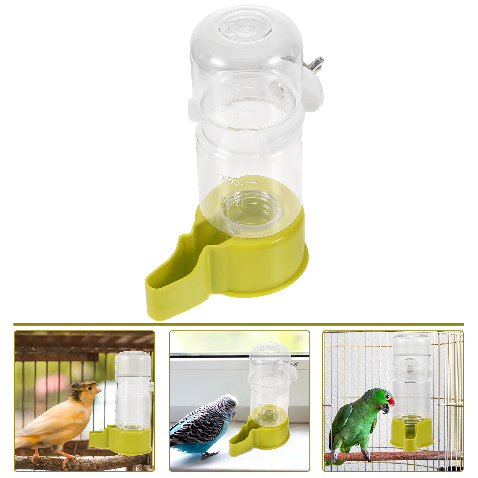 

Automatic Parrot Water Fountain Reusable Plastic Bird Drinking Feeder Continuous Flow Design For Cage Pet Hydration