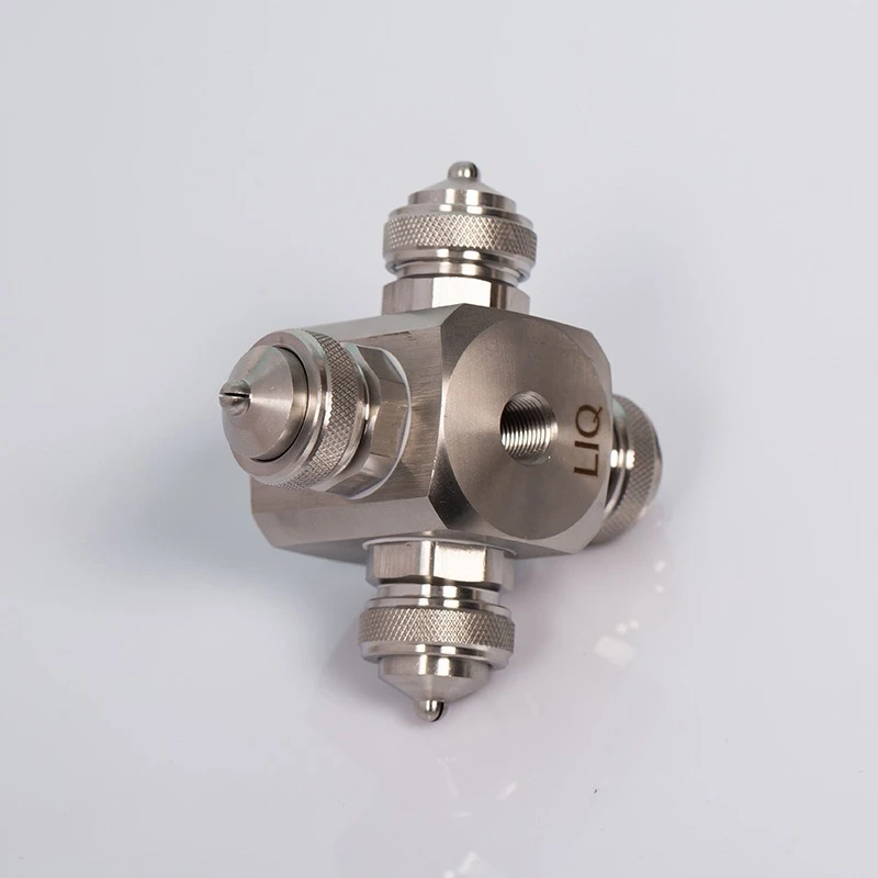 فوهة تفتيت الهواء بأربعة رؤوس من الفولاذ المقاوم للصدأ - إزالة الغبار لتبريد الرذاذ ثنائي السوائل ورأس رش التنظيف الصناعي #2