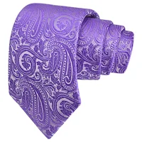 RBOCOTT New Classic Silk Paisley Tie 8cm Pattern Necktie Men's Red Blue Black Office Wedding Party Gift Tie Accessories 5