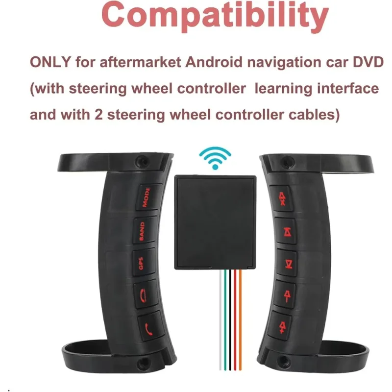 For Radio DVD GPS Andriod Player 10 Keys Car Steering Wheel ButtonsLED Back Light Bluetooth  Wireless Control Switch Accessories