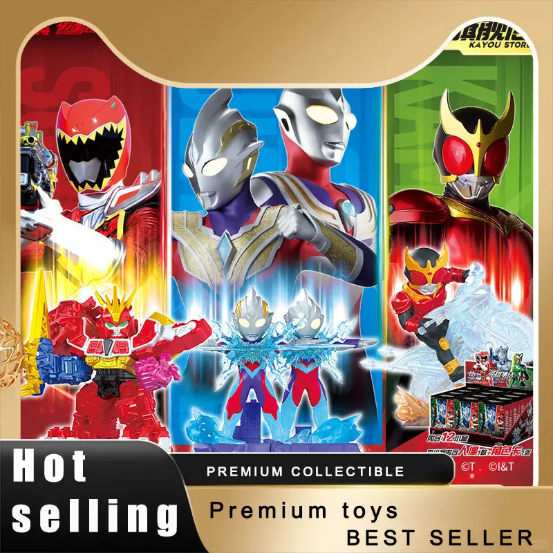 

KAYOU Kamen Rider Ultraman Zyuden Sentai Kyoryuger All-Stars Hero Assembly Series Mini Eraser Man Vinyl Figures Retro Edition
