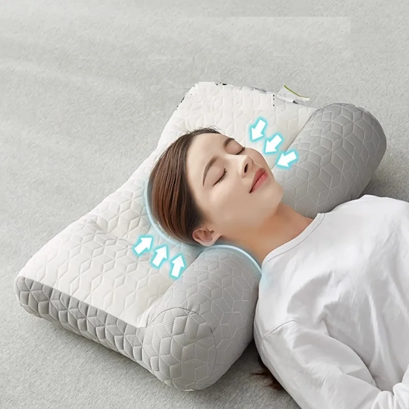 Latex Memory Pillow Neck Pillow Orthopedic To Help Sleep And Protect The Neck High Elastic Soft Porosity For Hotel Home