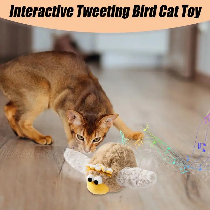 

Electronic Cat Toys Plush Bird Active Cat Toys With Catnip USB Rechargeable Stimulating Pet Supplies For Kitten Home Travel