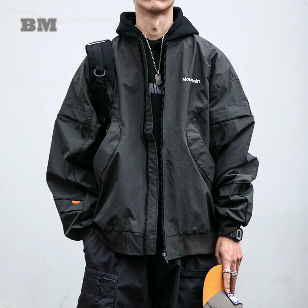 Spring Korean Outdoor Vintage High Quality Jacket Men Clothing Japanese Streetwear Baggy Baseball Uniform Harajuku Casual Coat