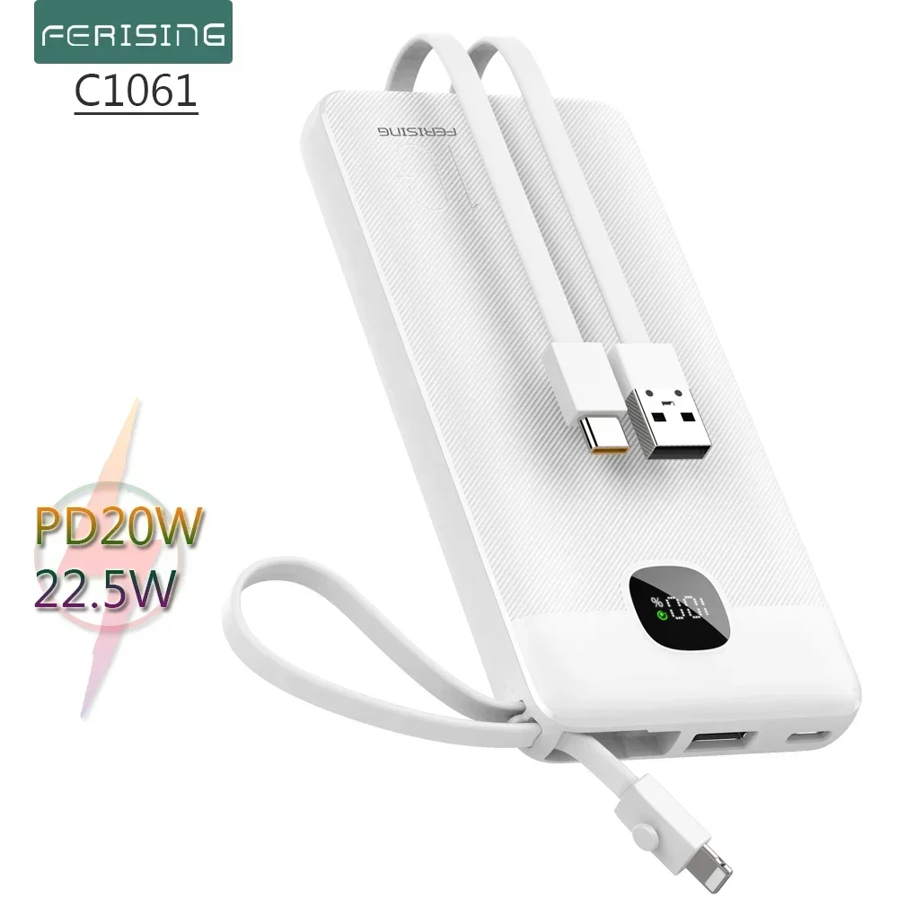 

FERISING-Portable Charging 10000mah PowerBank, External Battery Charger for Samsung, LG, SONY, 22.5W, 10000 mAh Power bank