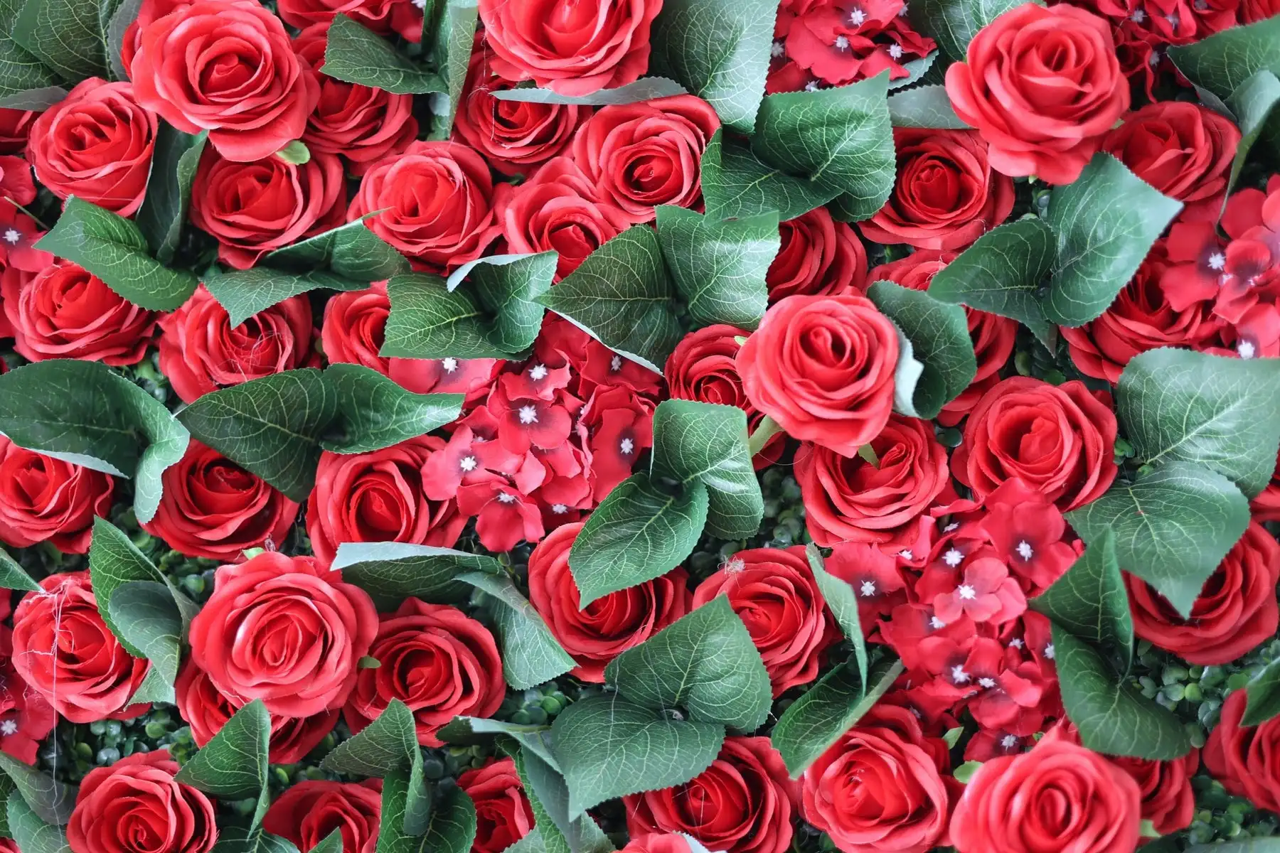 Deluxe red Rose hydrangea green leaf flower wall 3D Roll Up Curtain Cloth Flower Wall Outdoor Wedding Backdrop Decorations