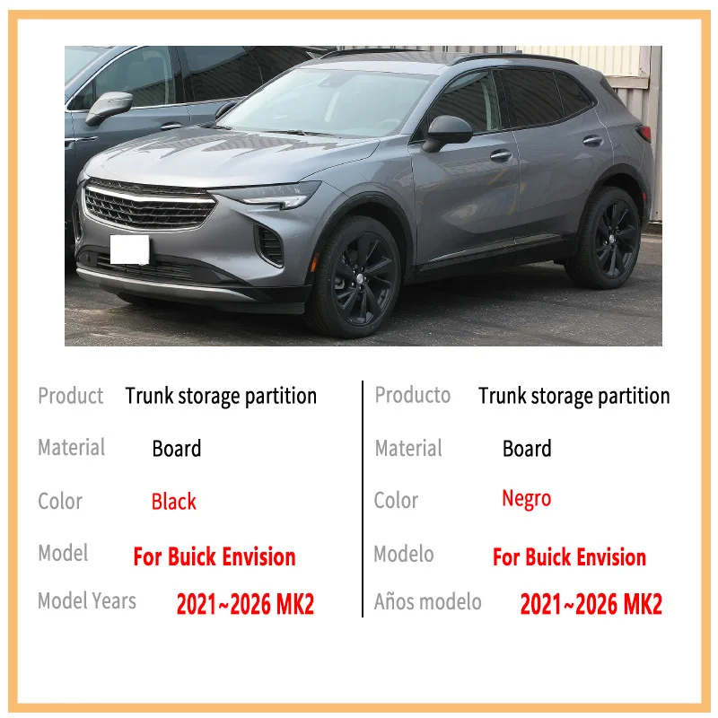 

Auto Accessories For Buick Envision 2021~2026 2025 2024 MK2 Car Organizer Trunk Side Partition Trunk Interior Storage Box Parts