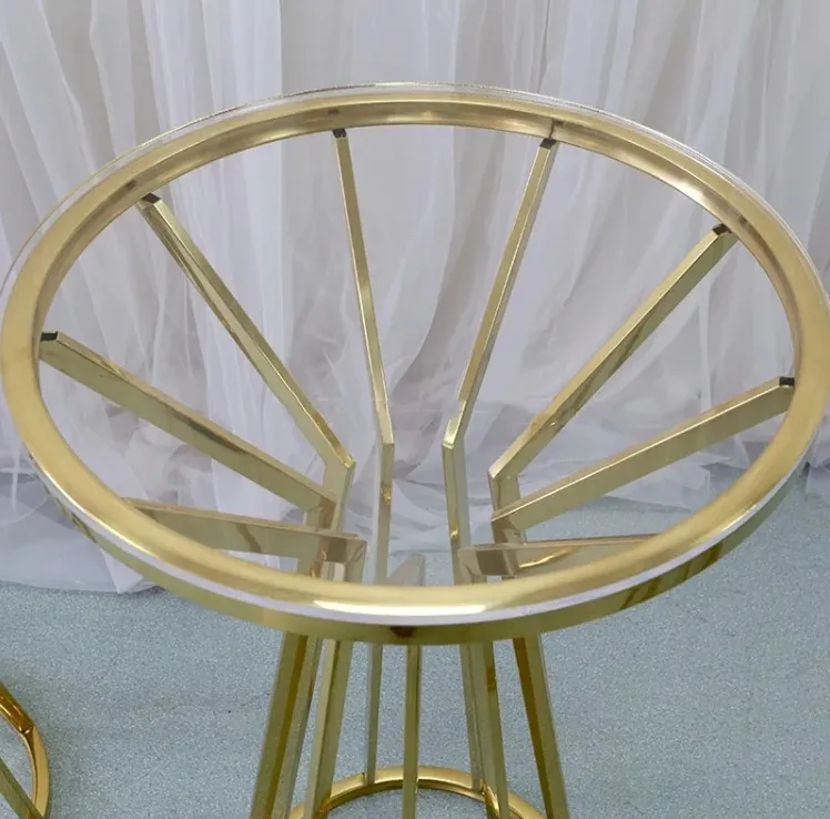 Stainless SteelTable Golden Wedding Cake Tables