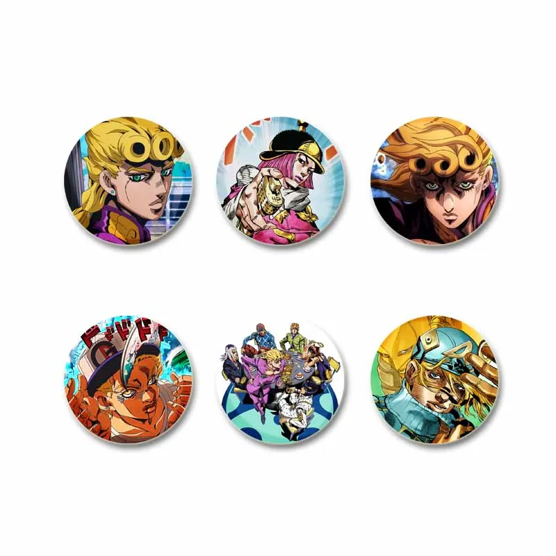 Classic Anime JoJo Bizarre Adventure Brooch Pins on Backpack Cartoon Figure Dio Brando Kujo Jotaro Badge Fans Collection Gifts