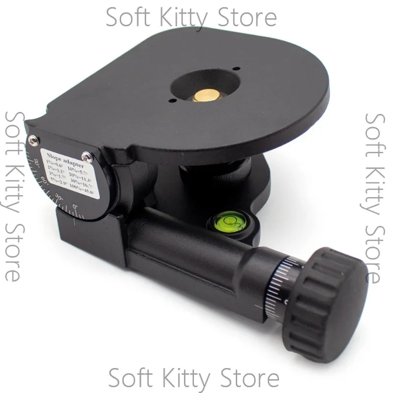 Adjustable Tilt Platform for Laser Level / Rotary Laser / Tripod – 0-90° Precision Inclinometer, Metal Construction, 5/8