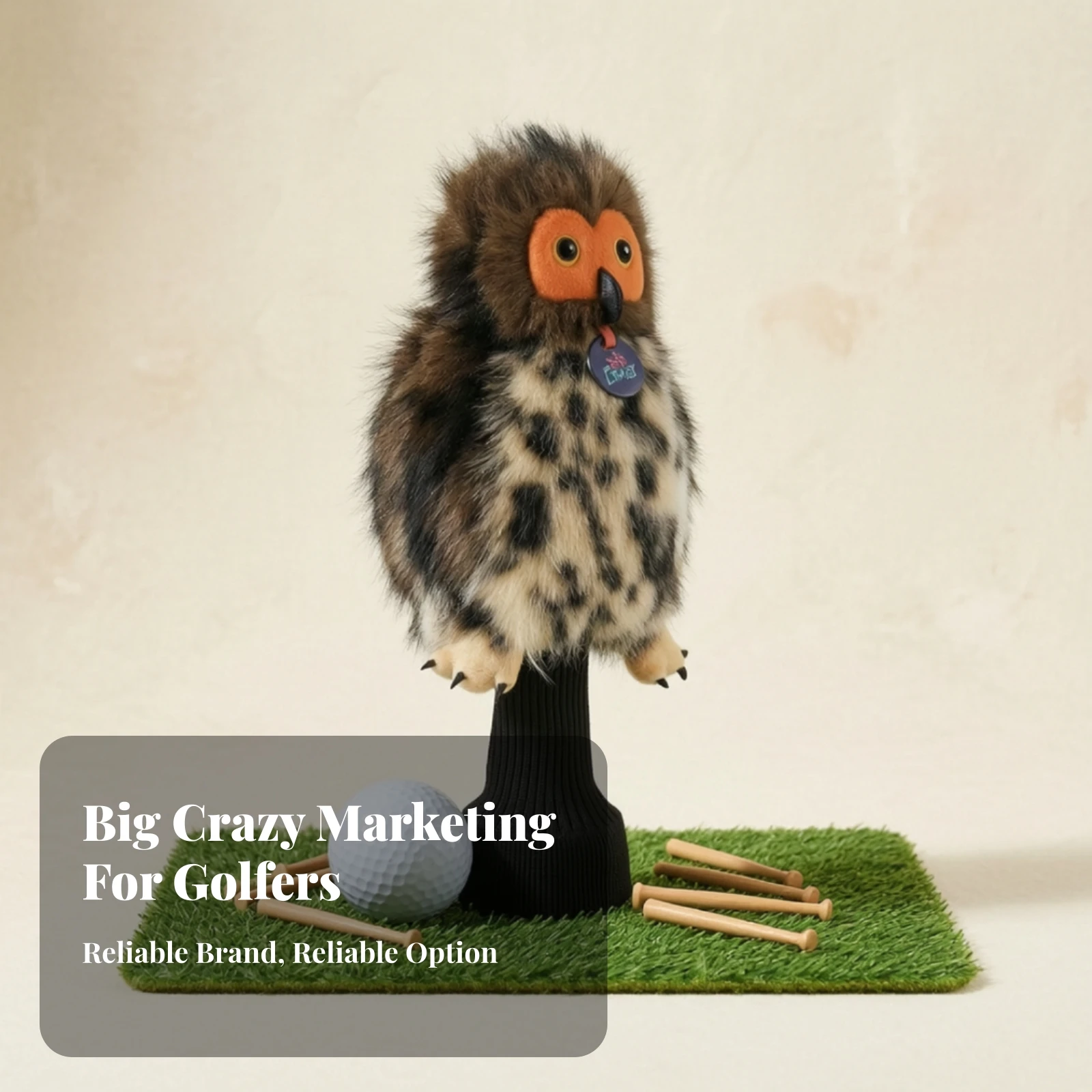 Animal Golf Club Cover Scratch Protection Owl Driver Headcover Owl Golf Headcover Gift Idea - view 6