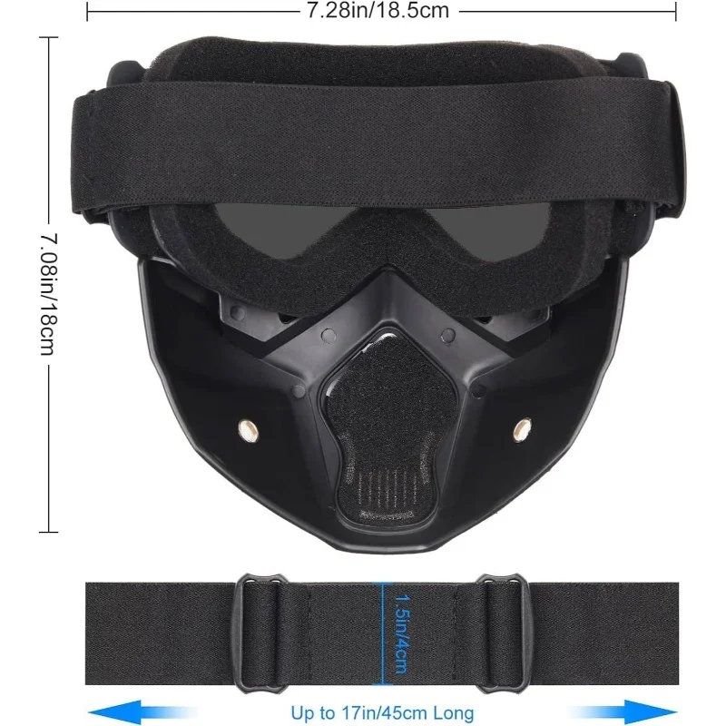 Casco táctico de cara completa ABS rápido con gafas desmontables y soporte NVG, equipo de máscara protectora militar Airsoft CS para exteriores W