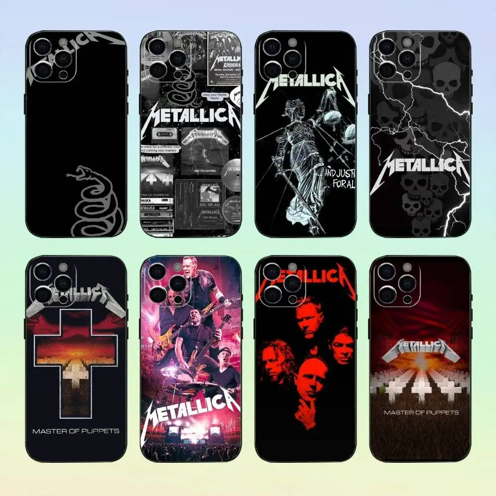 

Logo Music M-Metallica Album Phone Case For iPhone17,16,15,14,13,12,11 Plus,Pro Max Soft Black Cover