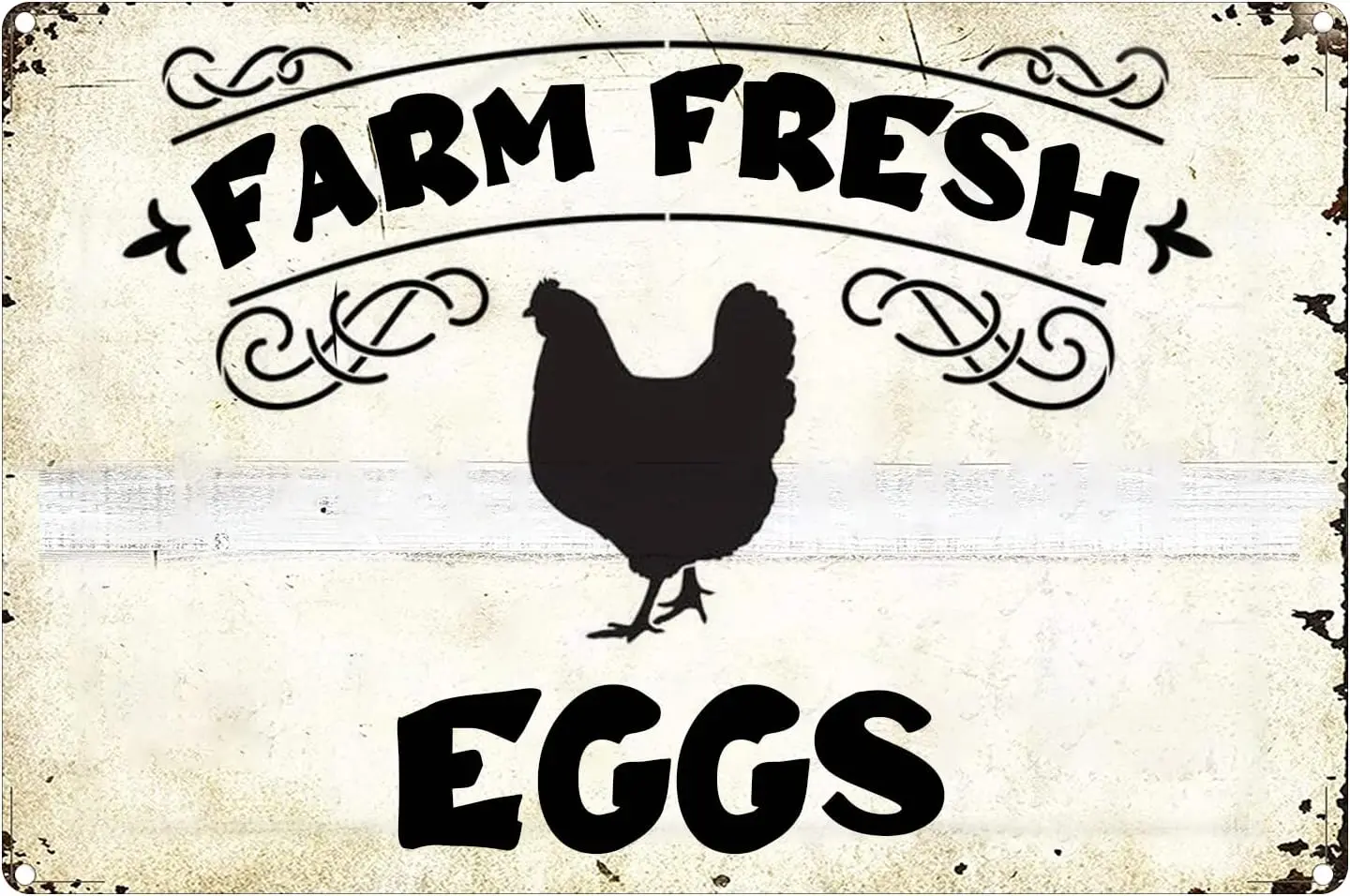 Farm Fresh Eggs Vintage Tin Poster Metal Tin SignFunny Kitchen Farmhouse Sign for Country Farm Yard Wall Decor 16x12 Inch