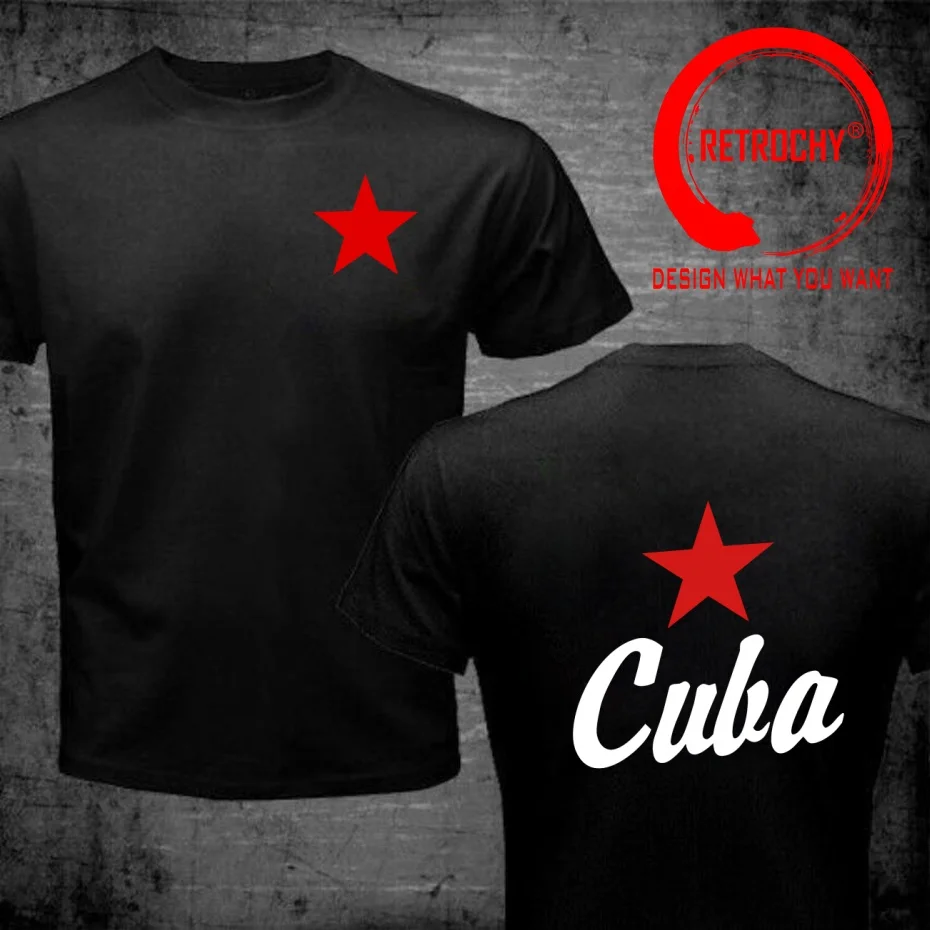 Funny Design cuba-cuban-handwritten-red-star  Shirt Men Fashion Trendy Casual Clothing Stylish Tops Tee Shirt Leisure Tshirt Men