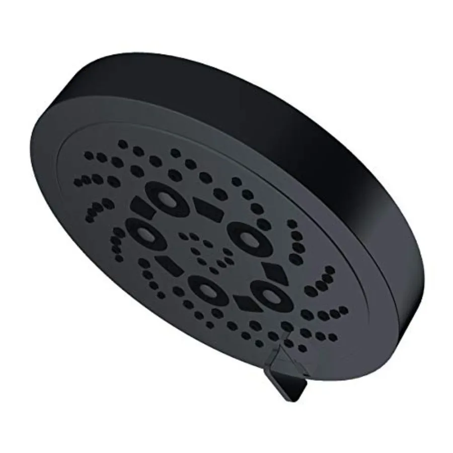 

Shower head for bathroom use, matte black stainless steel, 2.5 GPM adjustable flow with 5 settings, high-pressure vector multi-