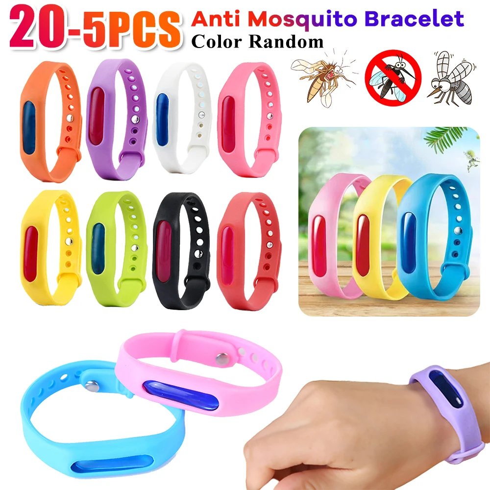 5-20pcs אנטי יתושים wristband חיצונית מדחף חרקים חיוניים שמן חיוני נגד יתושים עבור ילדים מבוגרים קמפינג