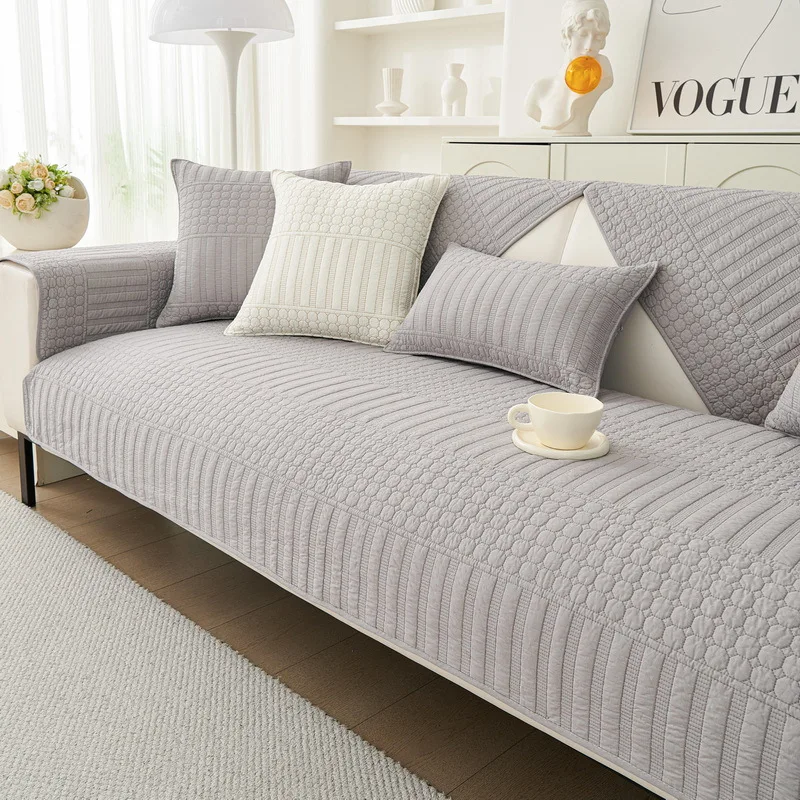 Jacquard Combination Sofa Cushion Full Moon Tree Chenille Sofa Mat Non-slip Solid Color Couch Four Seasons Universal Sofa Cover