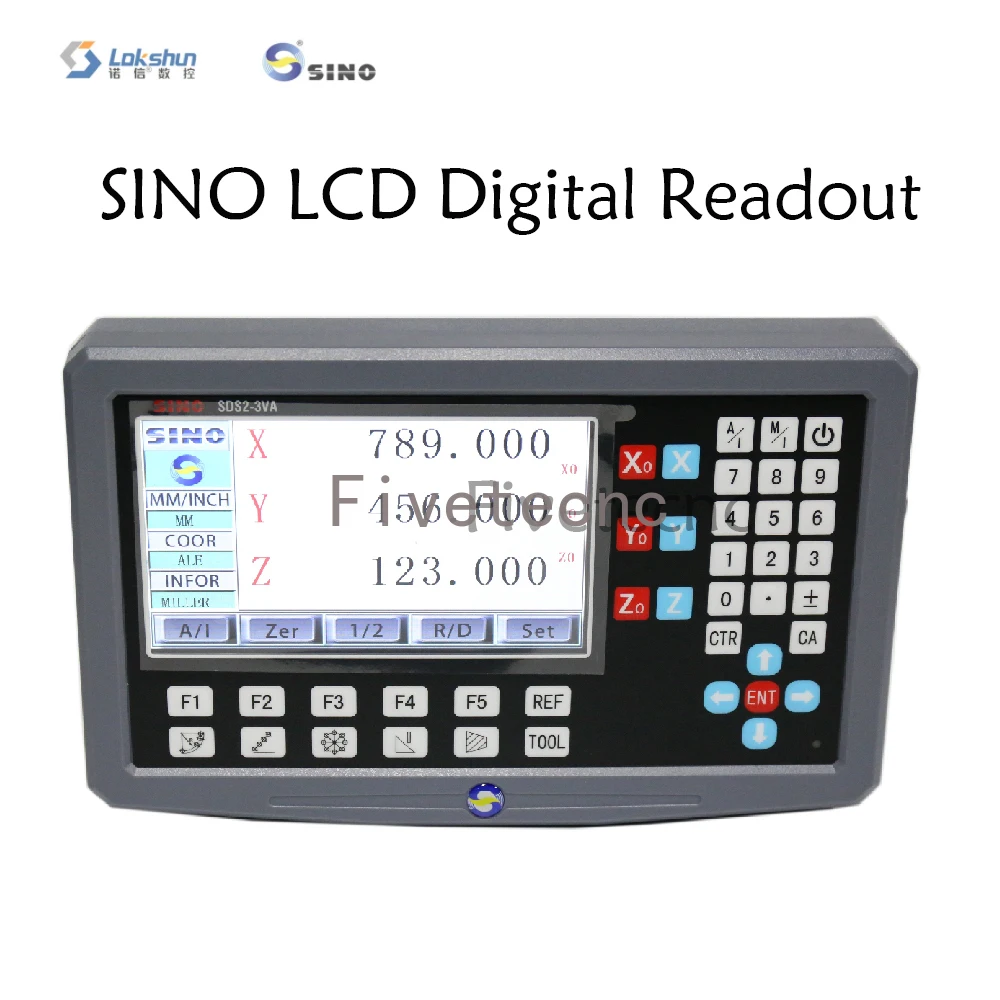 SINO SDS2-3VA 3 Axis LCD Digital Readout DRO Kit And 3 Pieces KA-500 Glass Linear Scale Encoders For Lathe Grinder Millilling