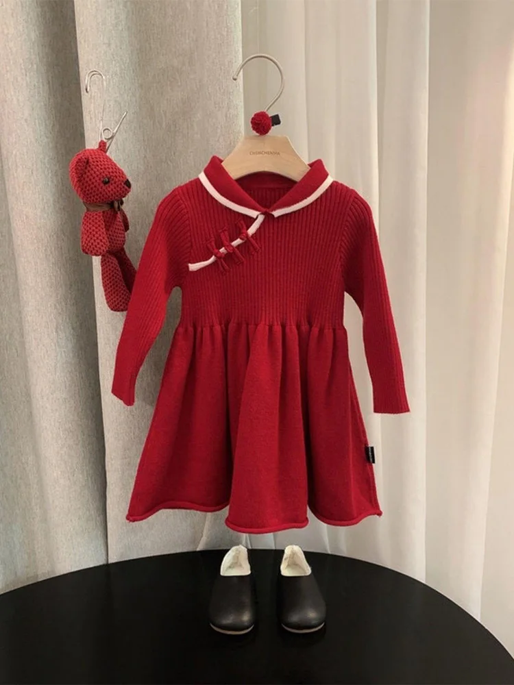 Parent-child outfit Republic of winter sweater a family of three new year's greetings mother and daughter Red Sweater fashion