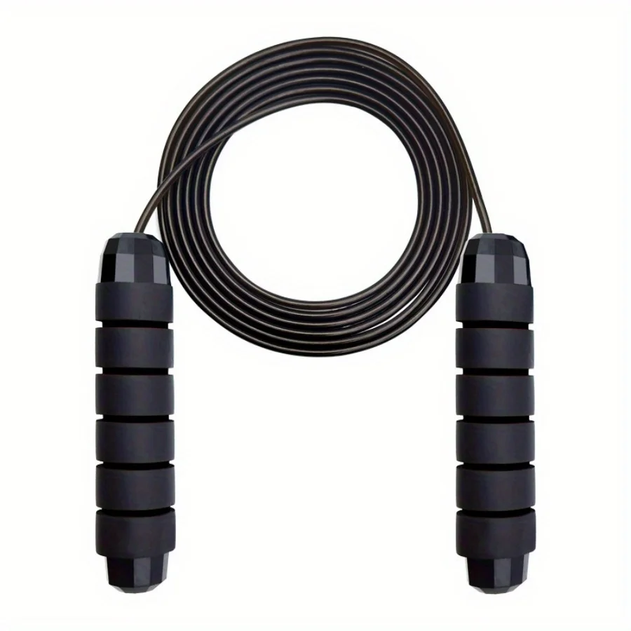 Cuerda para saltar ajustable de acero inoxidable con mangos ergonómicos de espuma - Construcción duradera de PVC y acero, adecuada para gimnasio en casa, fitness al aire libre, entrenamiento cardiovascular y entrenamiento de fuerza - Rojo/Azul/Negro, Equi