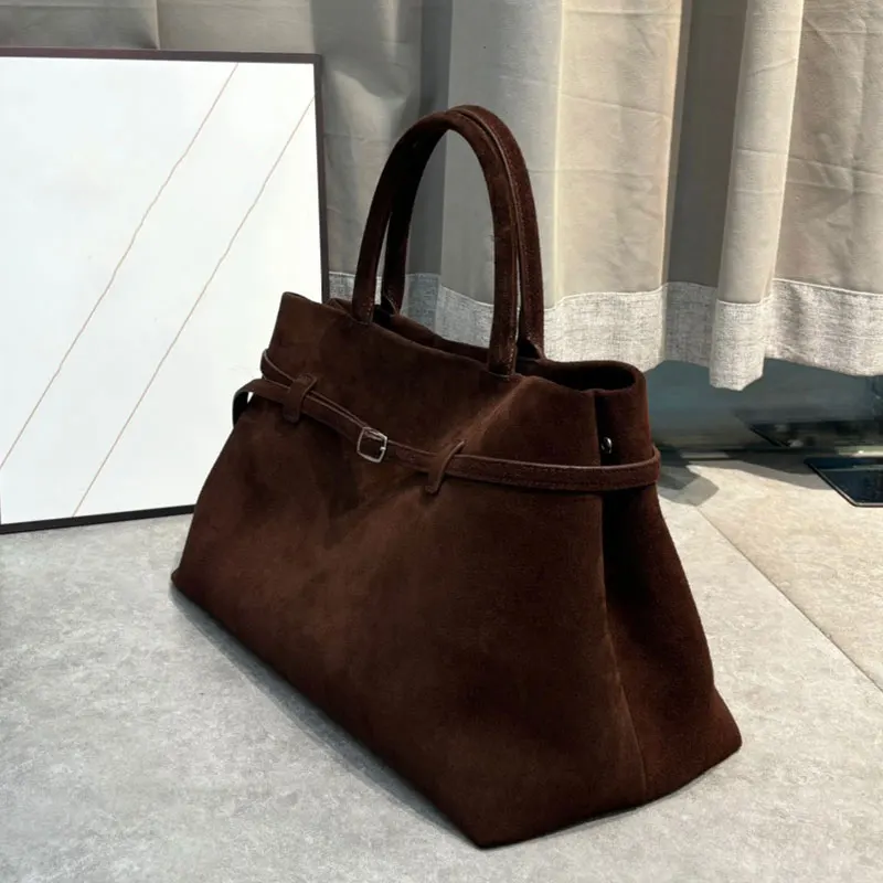 Suede Tote Bag Burgundy Classic Design Simple Casual Large Capacity Fashion Women Handbag Travel Shopping Bag Ladies