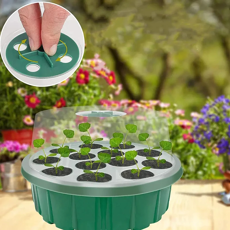 13 hole circular seedling box Seeds Grow Tray seedling box tray Bean Sprouts Flower Seedlings Vegetable Seeds Hydroponic tray