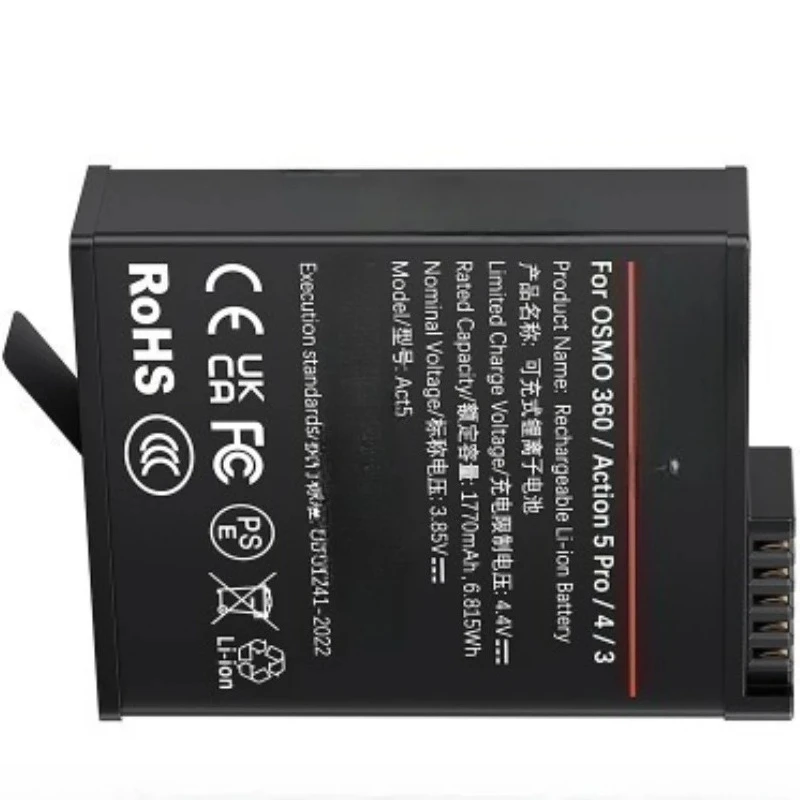 1770mAh High-Quality Digital Camera Battery For DJI OSMO360/Action 5Pro/4/3 Accessories & Parts In Stock