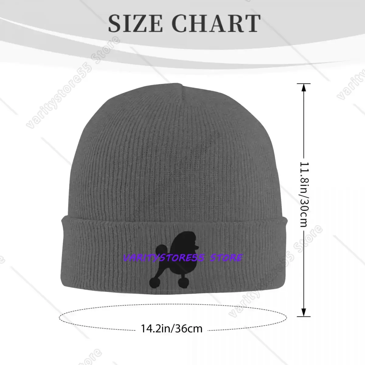 Toy Poodle Upside Down Silhouette Warm Knitted Cap Fashion Bonnet Hat Autumn Winter Outdoor Beanies Hats for Men Women Adult