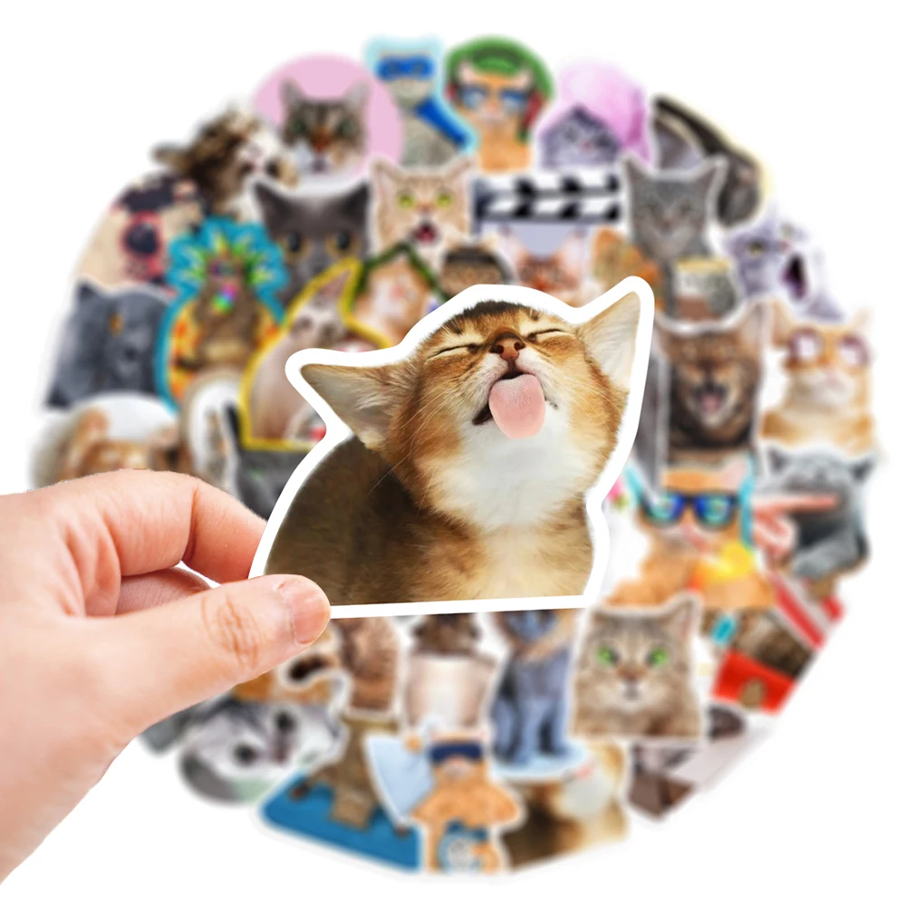 10/30/65pcs Kawaii Cartoon Cat Stickers For Kids DIY Waterproof Notebook Fridge Suitcase Motorcycle Bike Funny Cute Decals Toys