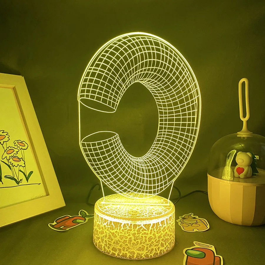 Lampes à lave néon LED 3D lettre C, cadeaux d'anniversaire colorés pour amis, enfant, enfant, chambre Kawai, décor de table, veilleuses