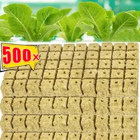 500/50PCS Planting Sponge Rock Wool Starter Plugs Hydroponic Grow Media Cubes Home Greenhouse Garden Accessories Seedling Block