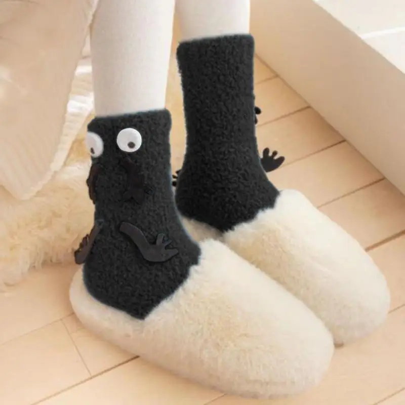 Winter Funny Cute Fuzzy Socks Women Men Thick Cartoon Sock Coral Fleece Warm Fluffy Home Indoor House Slipper Socks