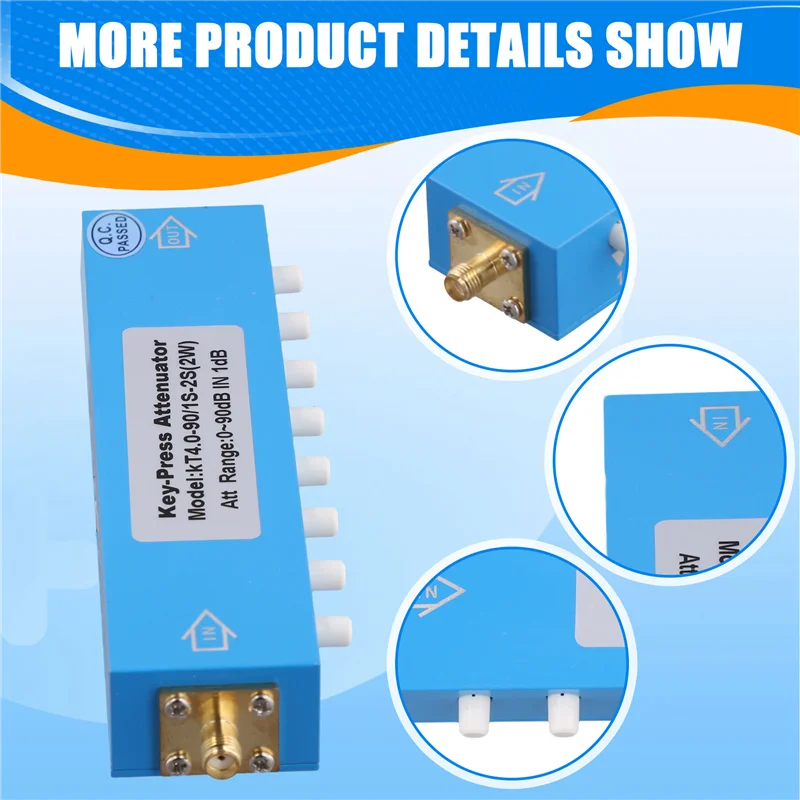 ABGI-External Thread Inner Hole RF Signal Attenuator SMA/N Adjustable 0-90Db 2W DC-4G For Network Communication