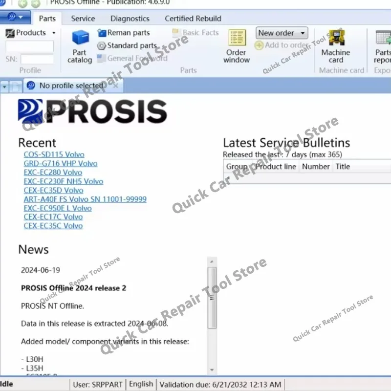 2026 hot selling newest  2024.06 for ROSIS Offline R2 EPC Parts Catalog & Repair Manuals for Construction V4.6.9.0