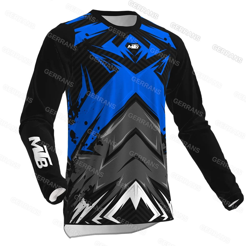Men's Outdoor Cycling Long-Sleeve Top Breathable Quick-Dry Sports T-Shirt MTB Off-Road Training Jersey view 4