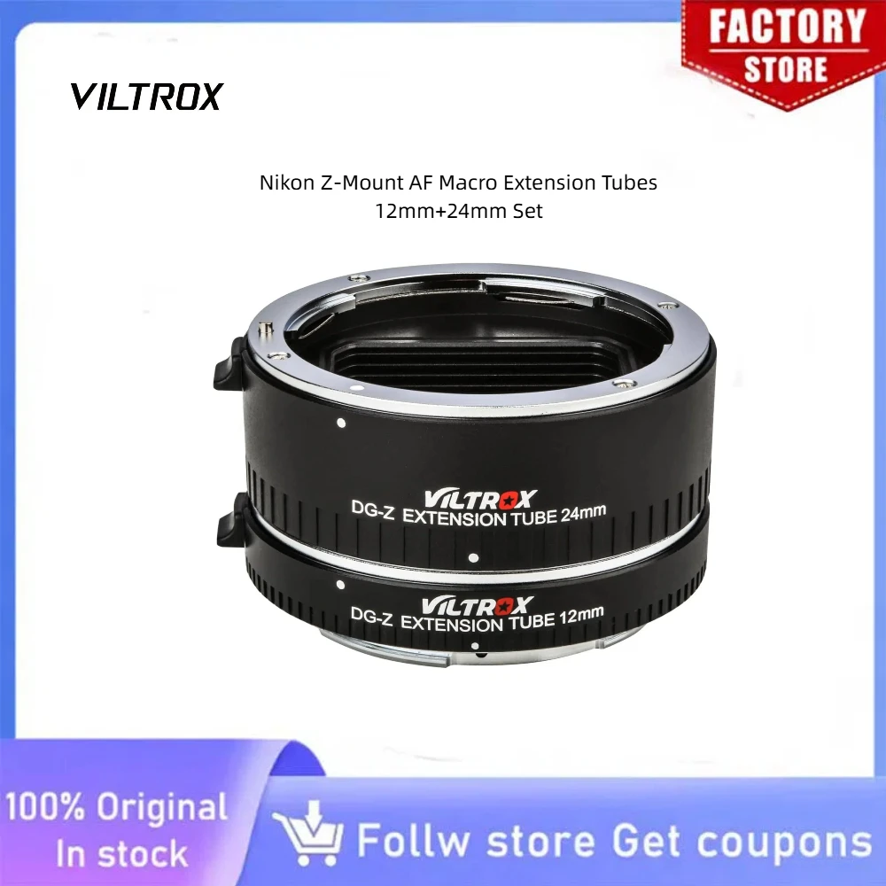 

VILTROX DG-Z 12mm 24mm Extension Tube Auto Focus for Nikon Z Mount Macro Photography Live Streaming