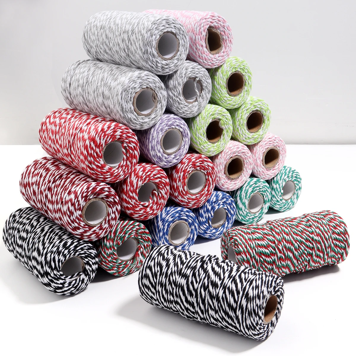 

100Meter/Roll Two Colors Cotton Twine Rope Cord Christmas Wedding Decoration Gift Packaging String DIY Gift Crafts Wrap