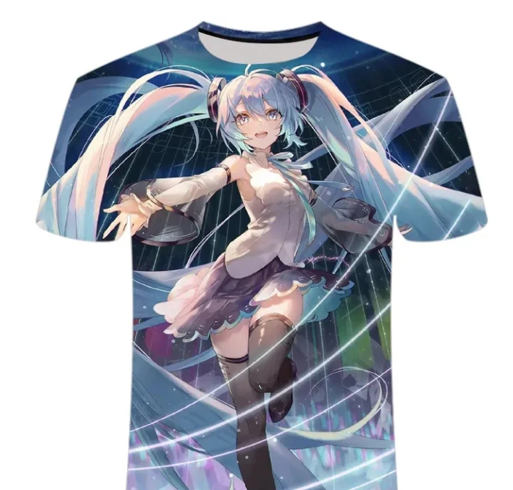 

Hatsune Miku Series 2026 Hatsune Miku Versatile Teen Unisex 3D Casual Crew Neck Short Sleeve T-Shirt