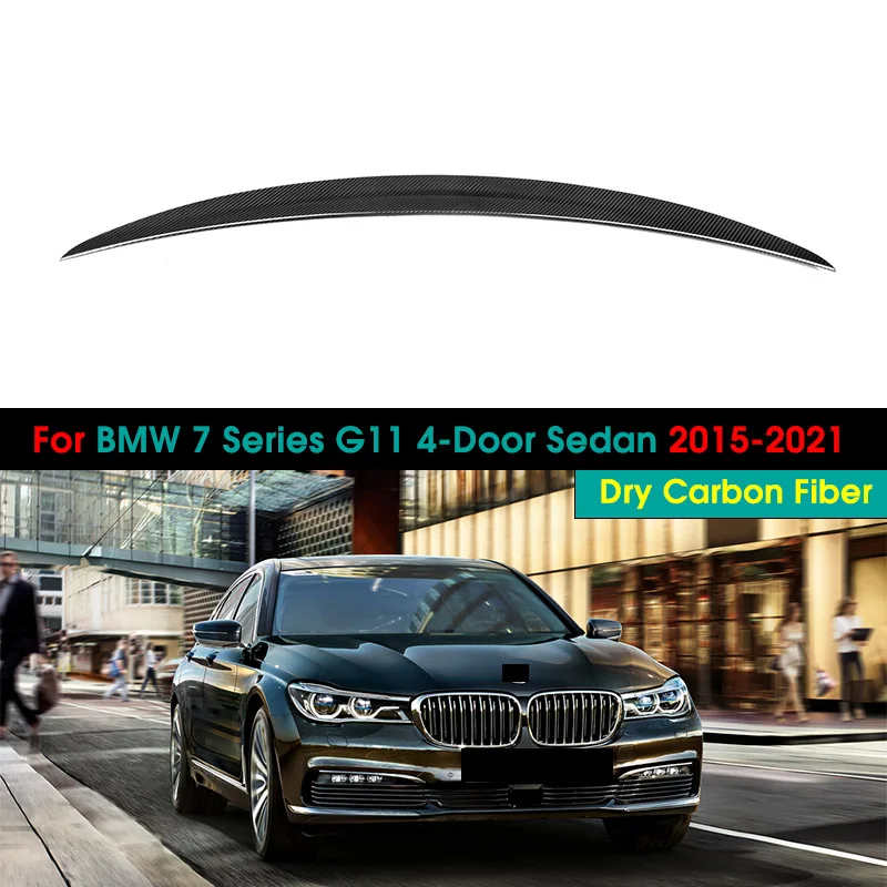 Dry Carbon Fiber Car Rear Spoiler Wing Lip Extension For BMW 7 Series G11 4-Door Sedan 2015-2021 Rear Lip Boot Wing Lip Tail