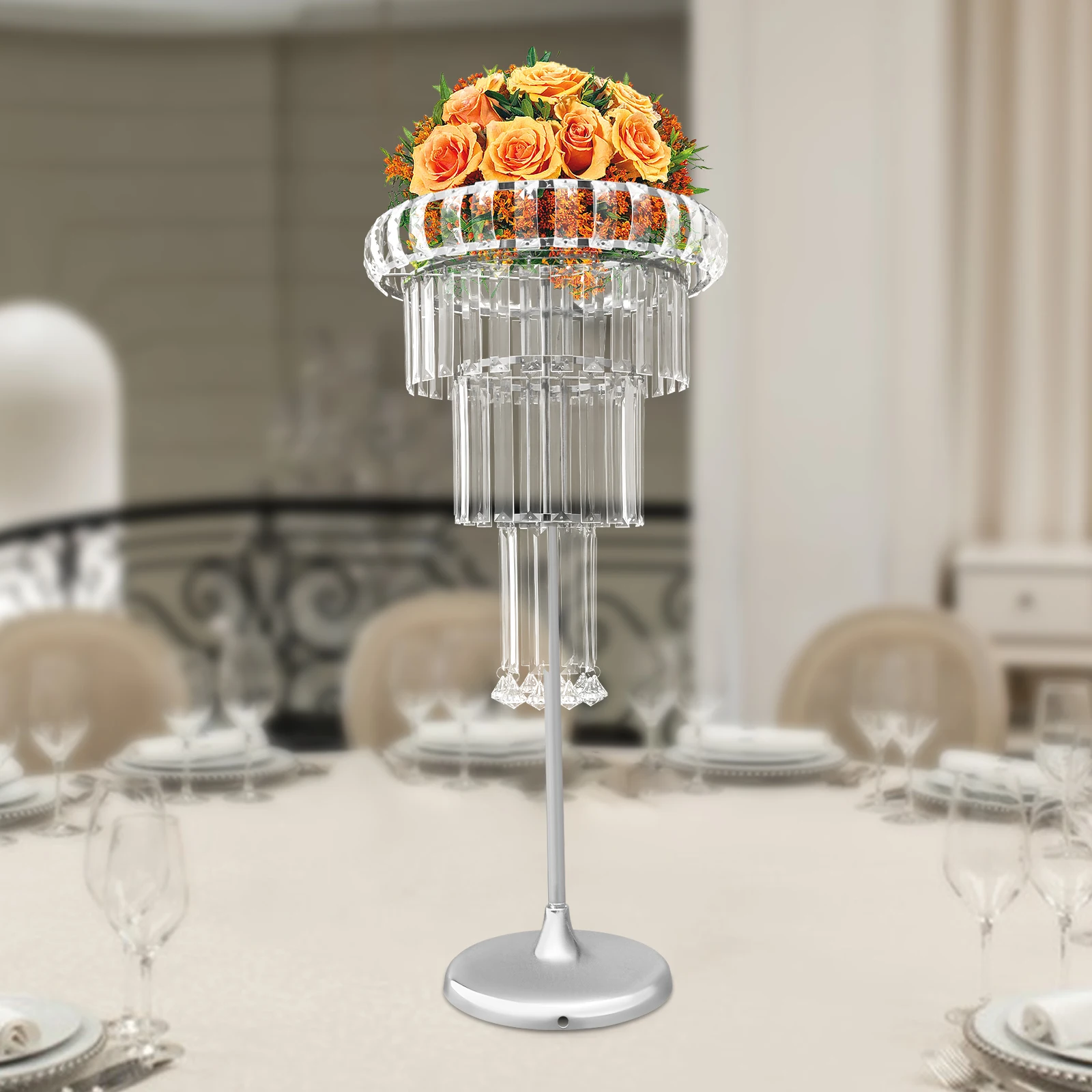 [Soporte de flores de 4 niveles] Soporte de flores de boda de 4 niveles - Hardware - Para fiesta de boda - Resistente fácil de instalar