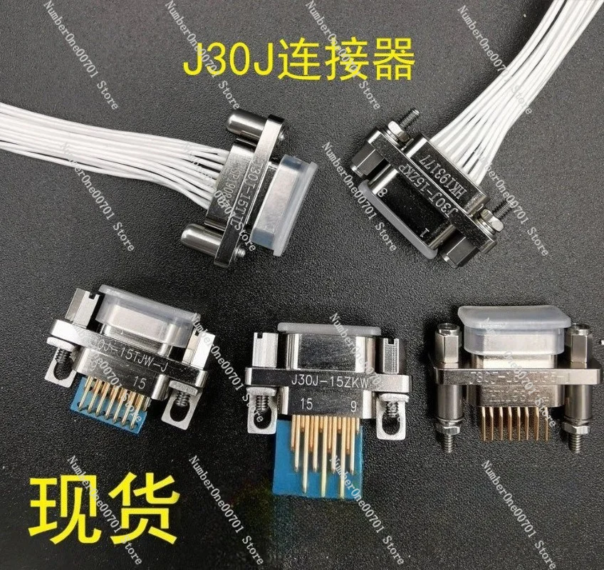 J30J 15 Pin Rectangular Connector High Temp 150°C 1.27mm Pitch Female Socket Male Plug