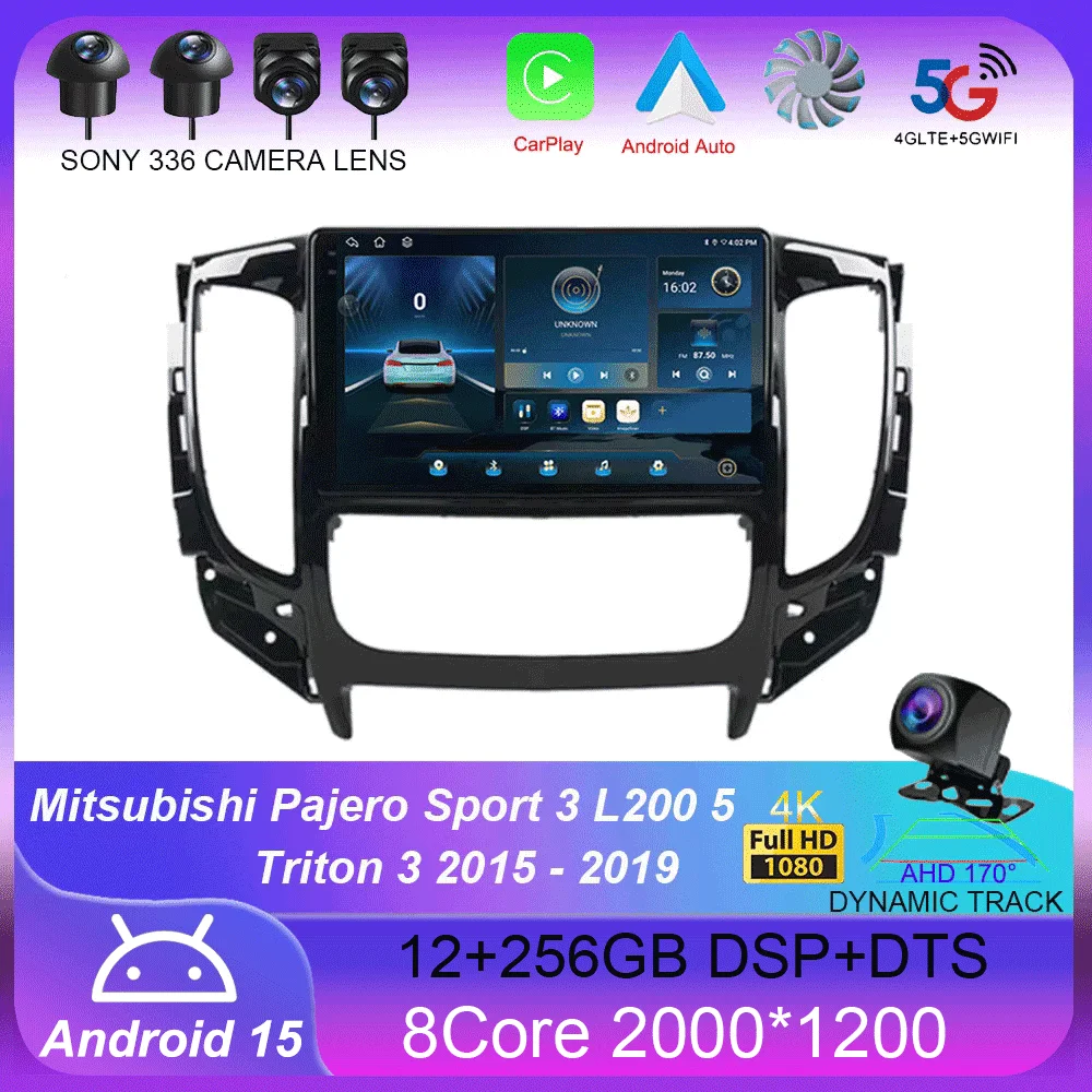 

Автомагнитола на Android 14 для Mitsubishi Pajero Sport 3 L200 5 Triton 3 2015 2016 2017 2018 2019 мультимедийный видеоплеер GPS