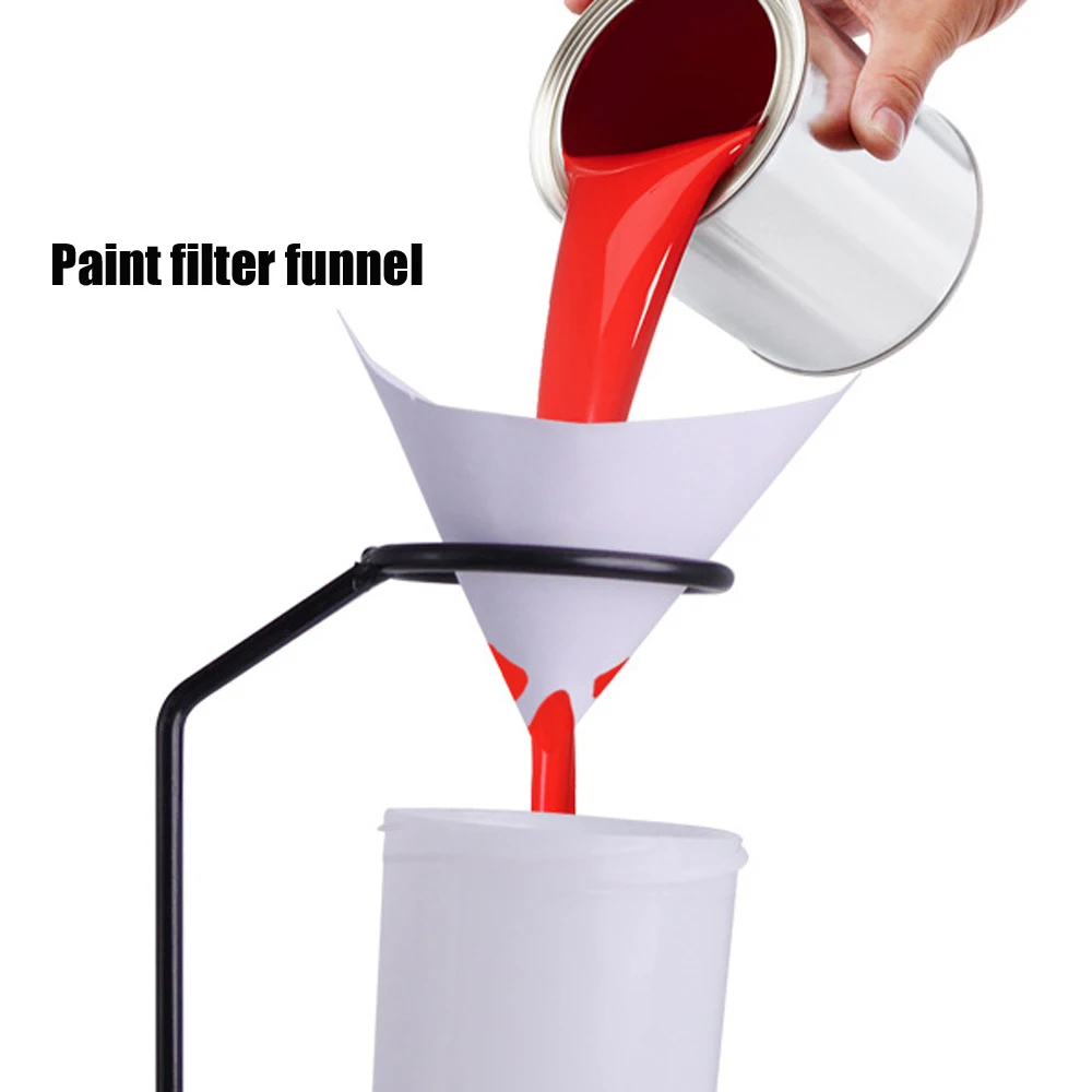 Paint Paper Funnel, Car Spray Paint Filter, Mixing Coating, Disposable Filter Paper, 100 Mesh Spray Gun Bracket