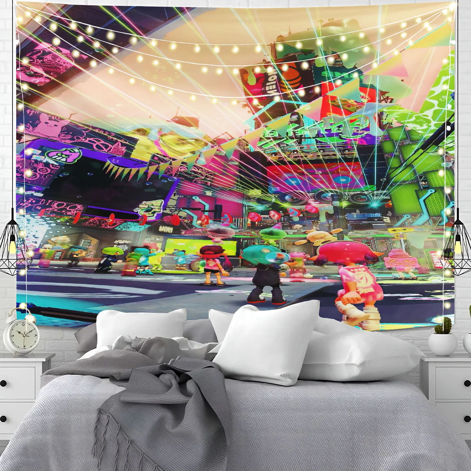 Game Splatoon Anime Kawaii Decor Tapestry Room Wall  Birthday Party  Bedroom Home Hanging