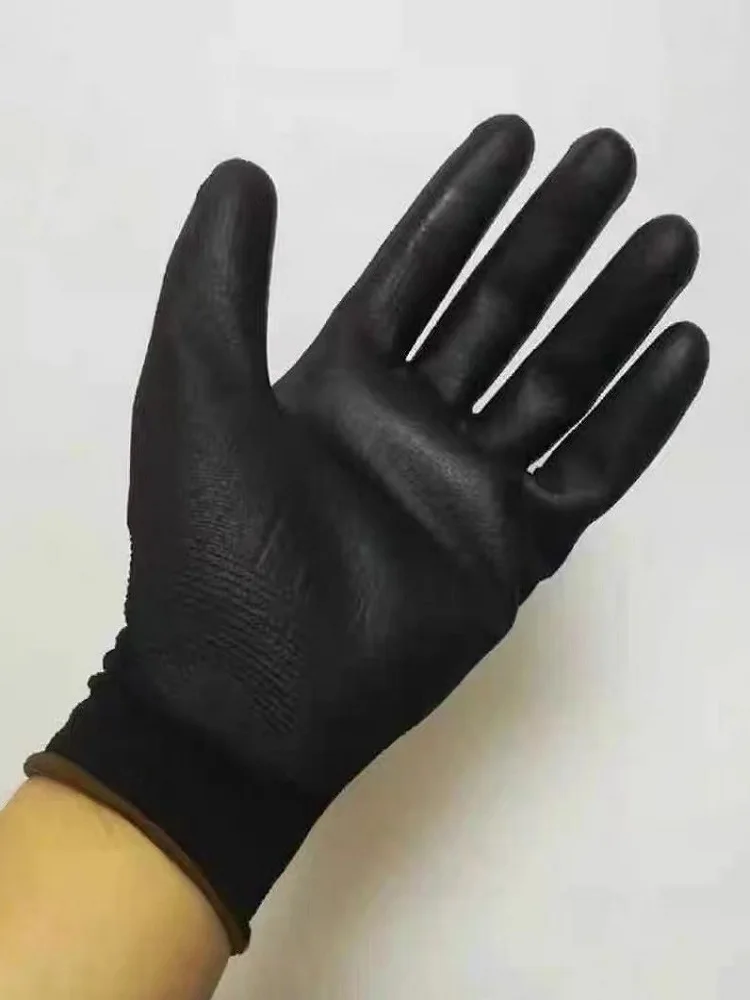 Ansell-Sensilite HyFlex 48-101, 12 paires®Gants Noirs en Nylon PU, Revêtement de Paume, Résistant à l'Huile et à l'Usure, Fonctionnement précis